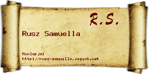 Rusz Samuella névjegykártya